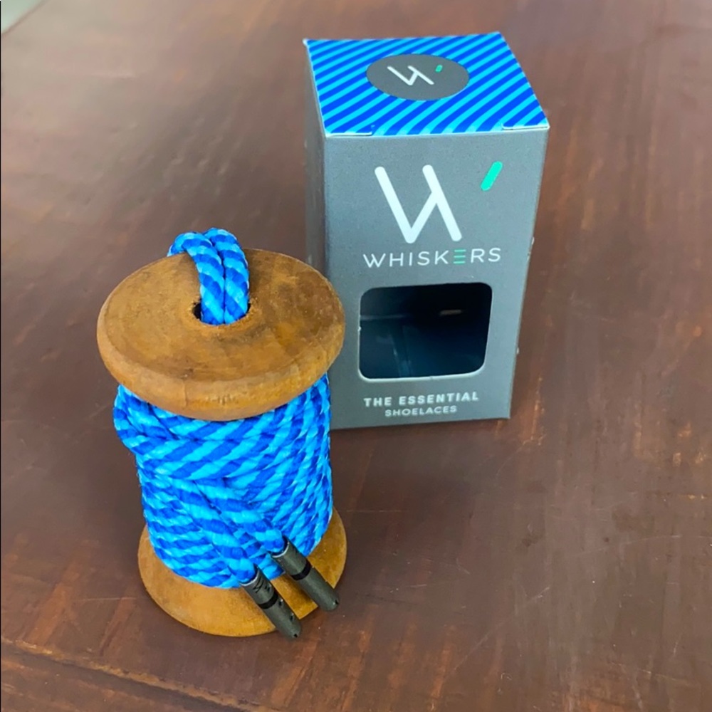 Whiskers Laces. Brand New, Blue Stripe.